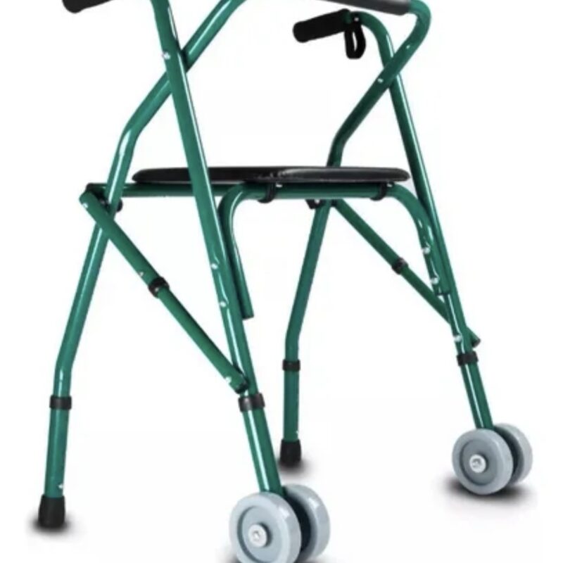 Andador con asiento y dos ruedas